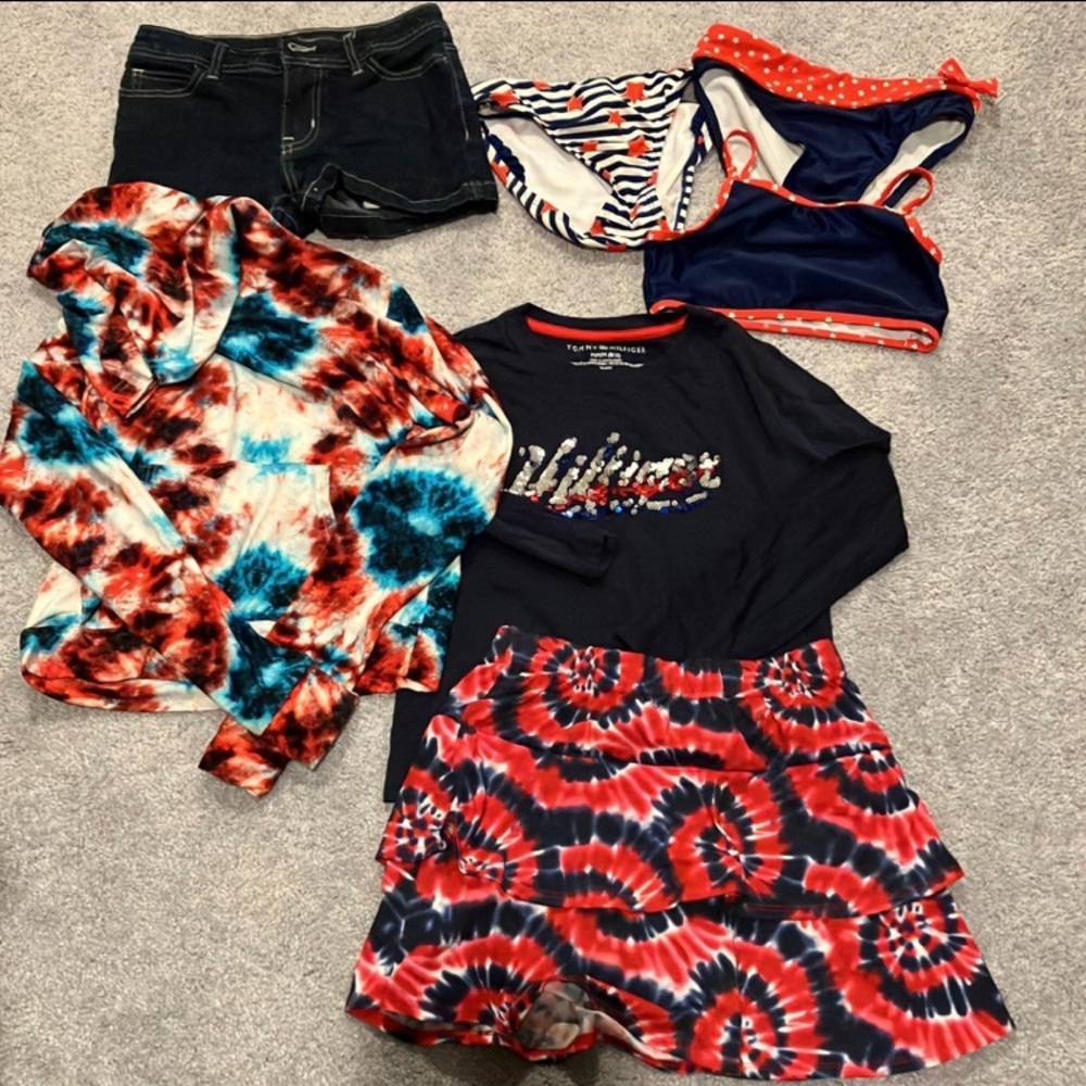 Fourth of July Girls Small (7 Piece) Lot Bundle